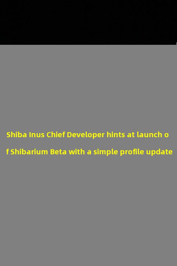 Shiba Inus Chief Developer hints at launch of Shibarium Beta with a simple profile update