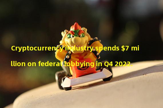 Cryptocurrency industry spends $7 million on federal lobbying in Q4 2022.