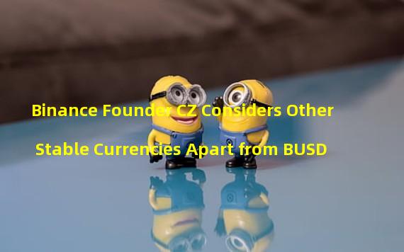 Binance Founder CZ Considers Other Stable Currencies Apart from BUSD