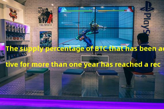 The supply percentage of BTC that has been active for more than one year has reached a record high