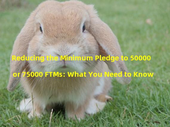 Reducing the Minimum Pledge to 50000 or 75000 FTMs: What You Need to Know