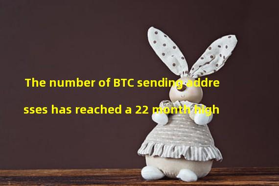 The number of BTC sending addresses has reached a 22 month high