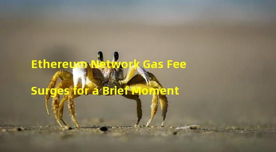 Ethereum Network Gas Fee Surges for a Brief Moment