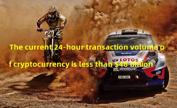 The current 24-hour transaction volume of cryptocurrency is less than $48 billion