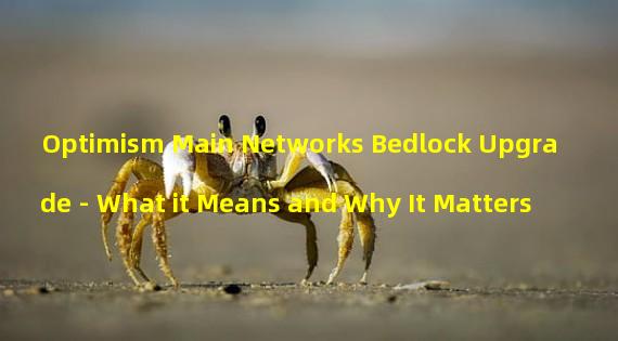 Optimism Main Networks Bedlock Upgrade - What it Means and Why It Matters