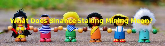 What Does Binance Staking Mining Mean?